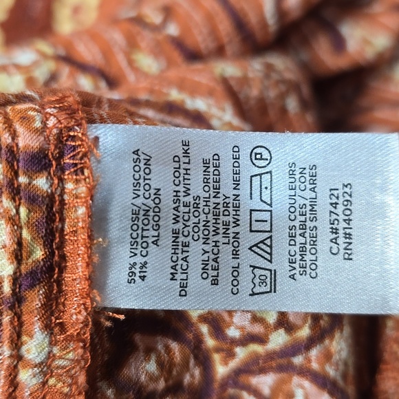 {LOFT} Bouquet Ruffle Tie Neck Blouse Auburn - Size XL - Picture 14 of 14